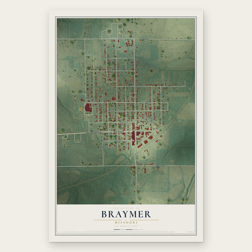 Braymer, Missouri map print, the full design