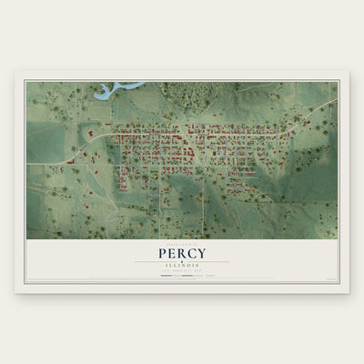Percy, Illinois map print, the full design