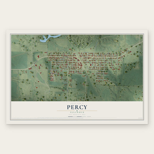 Percy, Illinois map print, the full design