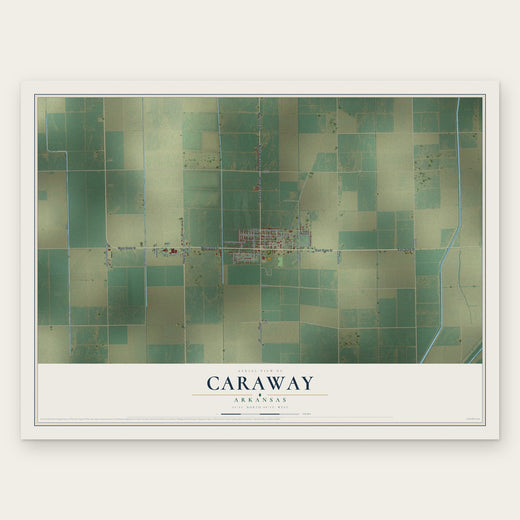 Caraway, Arkansas map print, the full design