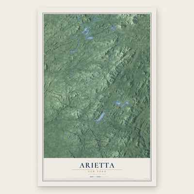 Arietta, New York map print, the full design