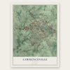 Lawrenceville, Georgia map print, the full design