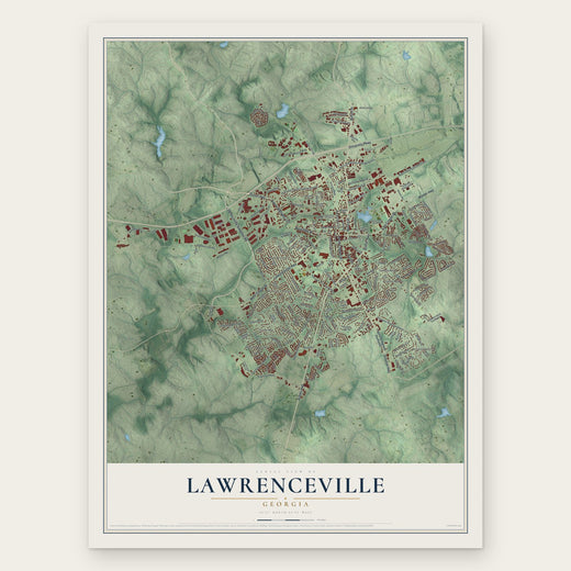 Lawrenceville, Georgia map print, the full design