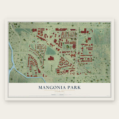 Mangonia Park, Florida map print, the full design