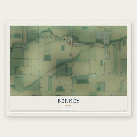 Berkey, Ohio map print, the full design