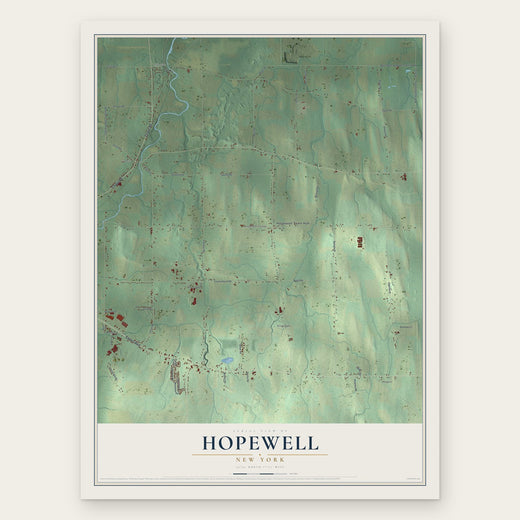 Hopewell, New York map print, the full design