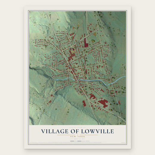 Village of Lowville, New York map print, the full design