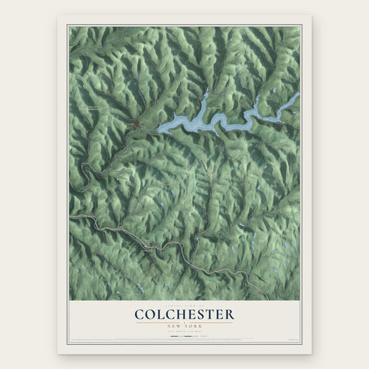 Colchester, New York map print, the full design
