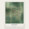 Woodson, Illinois map print, the full design