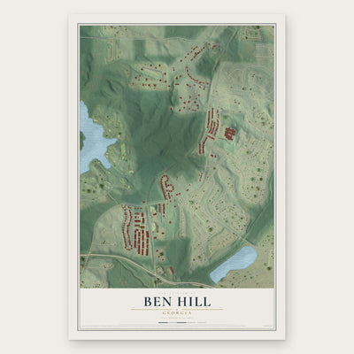 Ben Hill, Georgia map print, the full design