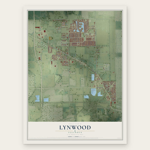 Lynwood, Illinois map print, the full design