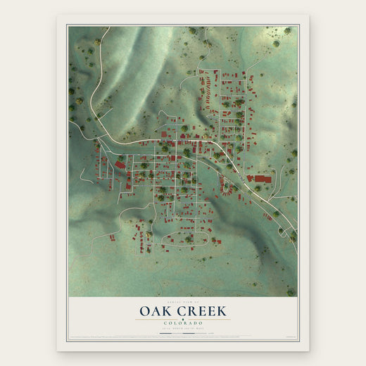 Oak Creek, Colorado map print, the full design