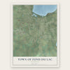 Town of Fond du Lac, Wisconsin map print, the full design