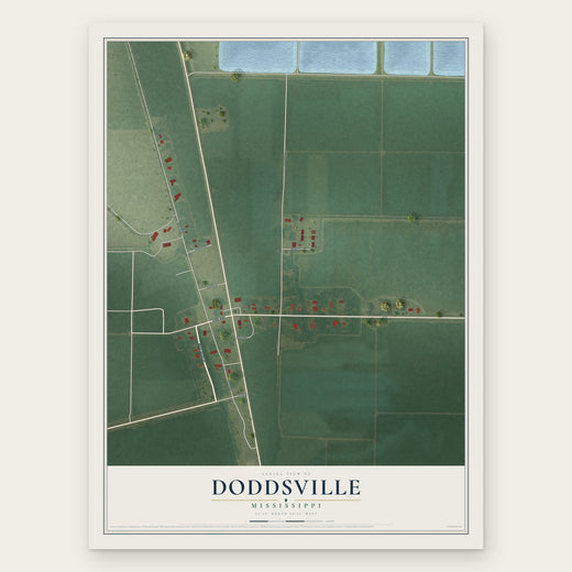Doddsville, Mississippi map print, the full design