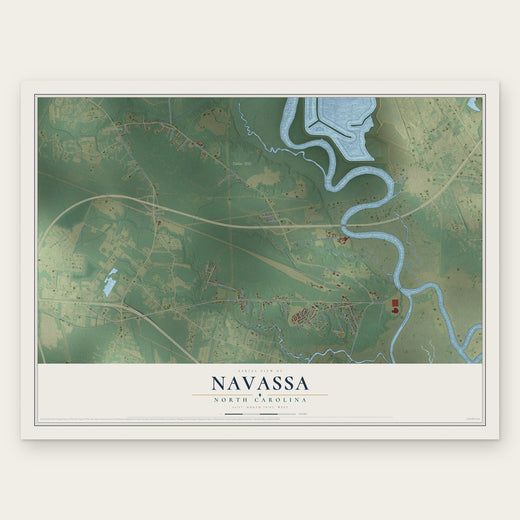 Navassa, North Carolina map print, the full design