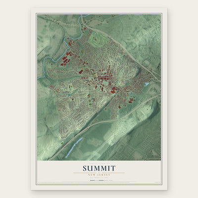 Summit, New Jersey map print, the full design
