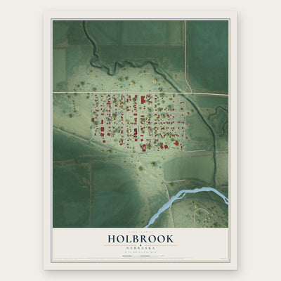 Holbrook, Nebraska map print, the full design