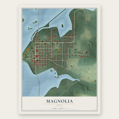 Magnolia, Ohio map print, the full design