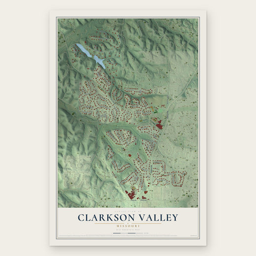 Clarkson Valley, Missouri map print, the full design