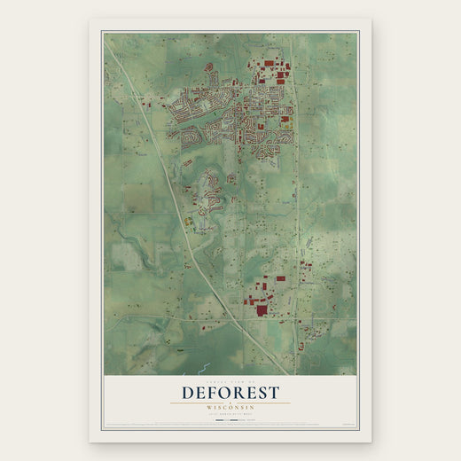 DeForest, Wisconsin map print, the full design