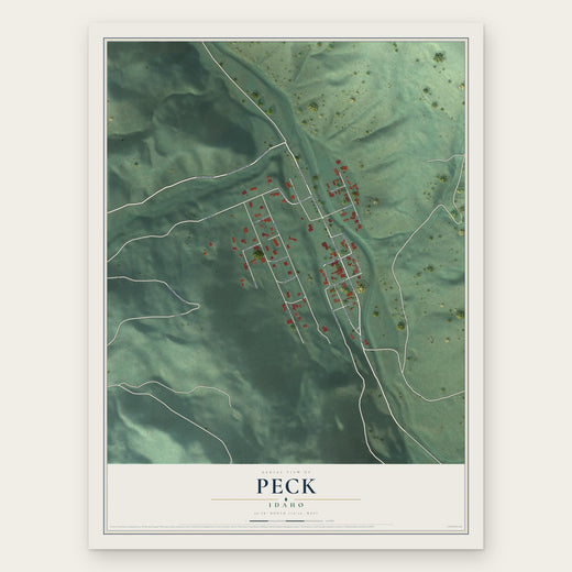 Peck, Idaho map print, the full design