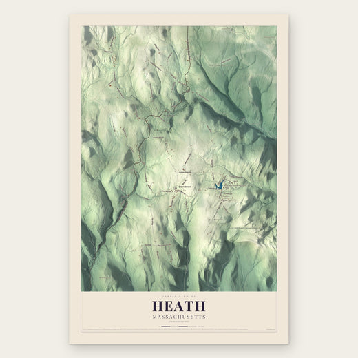 Heath, Massachusetts map print, the full design