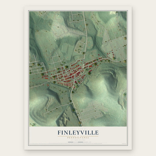 Finleyville, Pennsylvania map print, the full design