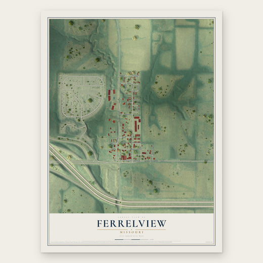 Ferrelview, Missouri map print, the full design