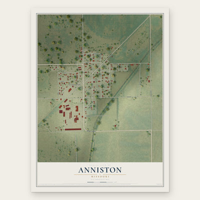 Anniston, Missouri map print, the full design