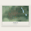 Dublin, Indiana map print, the full design