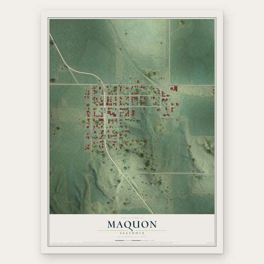 Maquon, Illinois map print, the full design