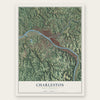 Charleston, West Virginia map print, the full design