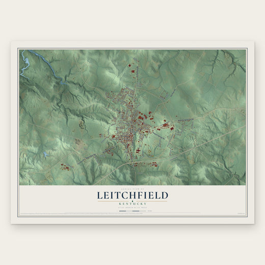 Leitchfield, Kentucky map print, the full design