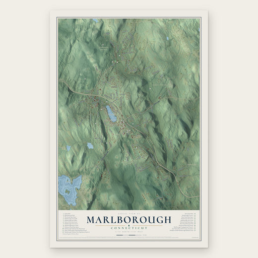 Marlborough, Connecticut map print, the full design