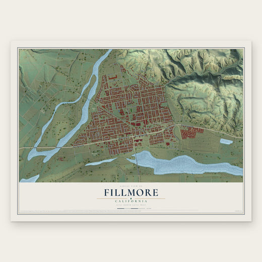 Fillmore, California map print, the full design