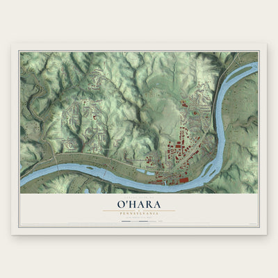 O'Hara, Pennsylvania map print, the full design