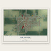 Bradner, Ohio map print, the full design