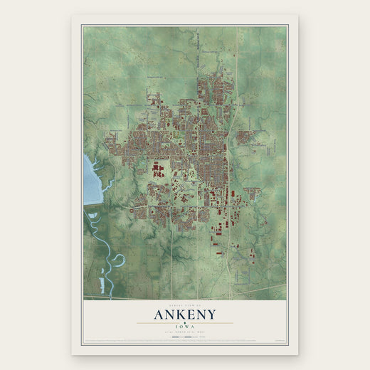 Ankeny, Iowa map print, the full design