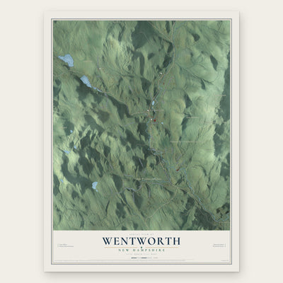 Wentworth, New Hampshire map print, the full design