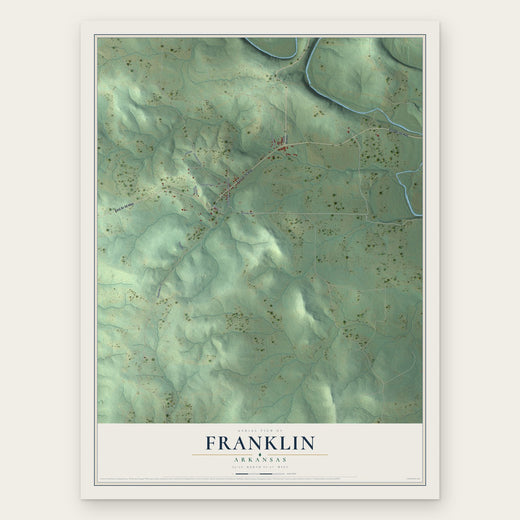 Franklin, Arkansas map print, the full design