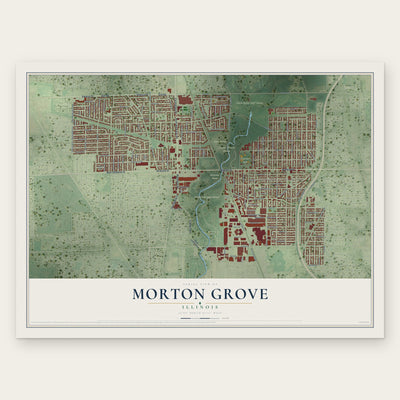 Morton Grove, Illinois map print, the full design