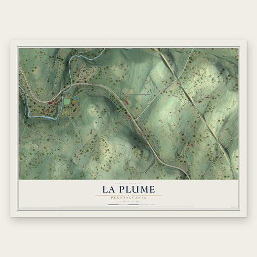 La Plume, Pennsylvania map print, the full design