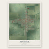 Advance, Indiana map print, the full design