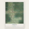 Coleta, Illinois map print, the full design
