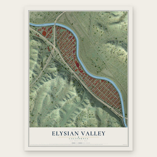 Elysian Valley, California map print, the full design