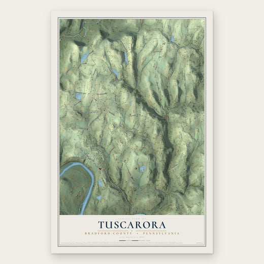 Tuscarora, Bradford County, Pennsylvania map print, the full design