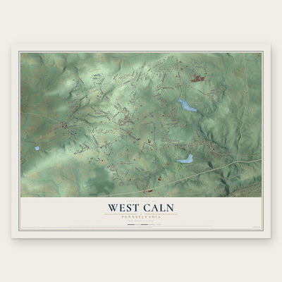 West Caln, Pennsylvania map print, the full design