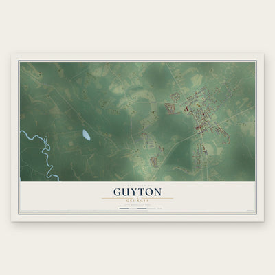 Guyton, Georgia map print, the full design