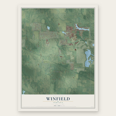Winfield, Indiana map print, the full design