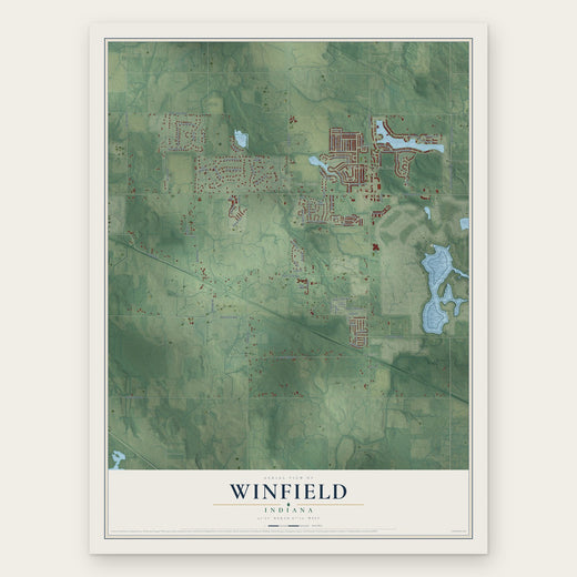 Winfield, Indiana map print, the full design